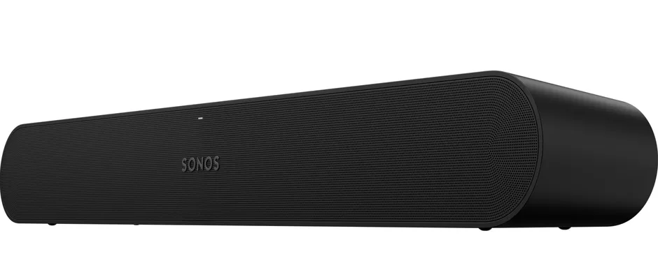 Sonos Ray nera vista di tre quarti